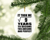 3rd Birthday Took Square Root of 9 Years To Awesome - Oval Ornament