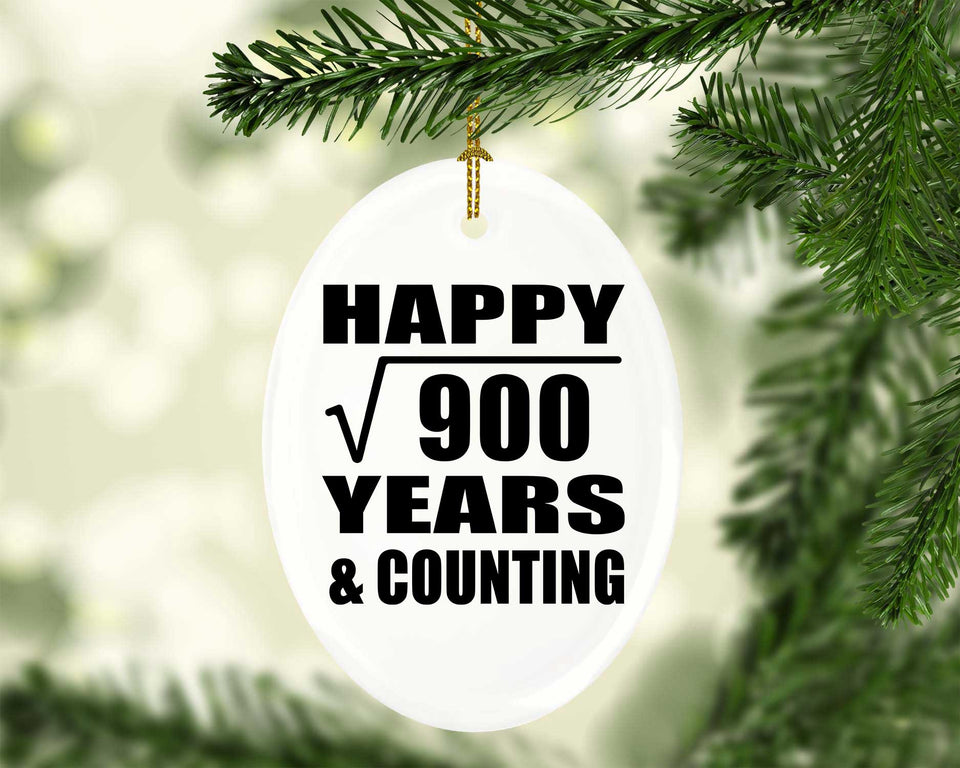 Happy 30th Anniversary Square Root of 900 Years & Counting - Oval Ornament