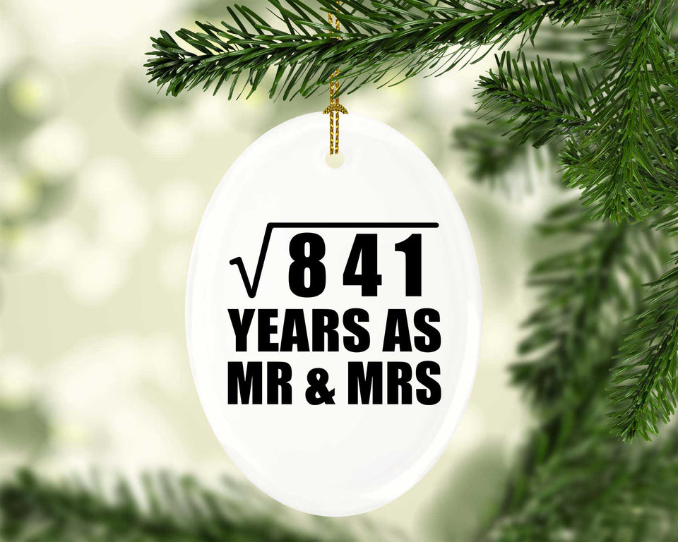 29th Anniversary Square Root of 841 Years As Mr & Mrs - Oval Ornament