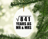 29th Anniversary Square Root of 841 Years As Mr & Mrs - Oval Ornament