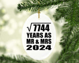 88th Anniversary Square Root of 7744 Years As Mr & Mrs 2024 - Oval Ornament
