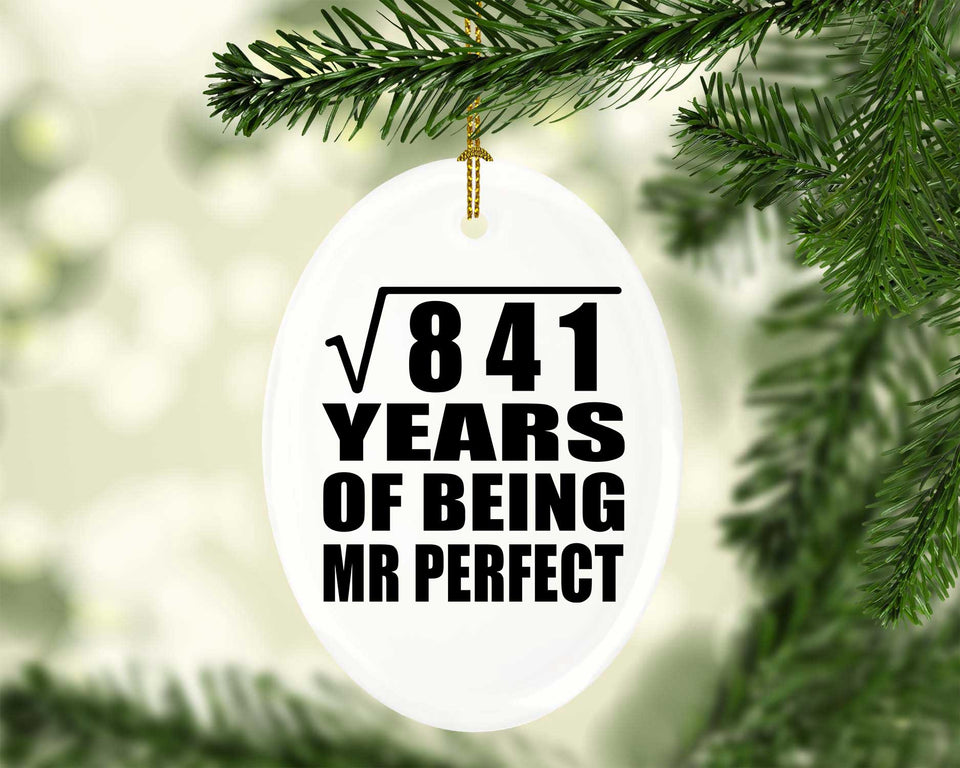 29th Anniversary Square Root of 841 Years of Mr Perfect - Oval Ornament