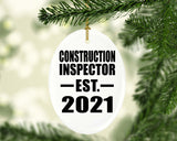 Construction Inspector Established EST. 2021 - Oval Ornament