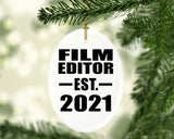 Film Editor Established EST. 2021 - Oval Ornament