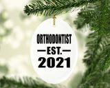 Orthodontist Established EST. 2021 - Oval Ornament