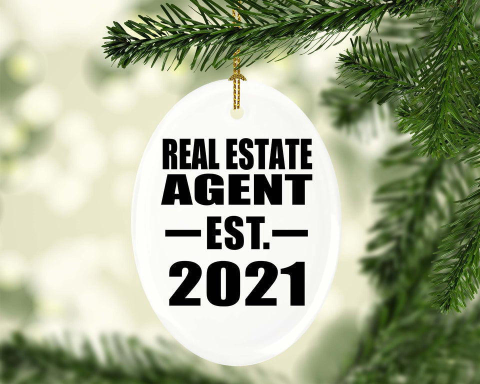 Real Estate Agent Established EST. 2021 - Oval Ornament