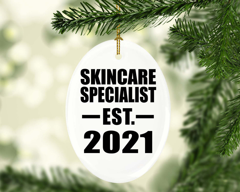 Skincare Specialist Established EST. 2021 - Oval Ornament