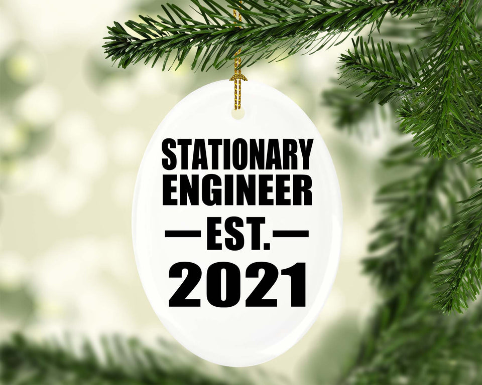 Stationary Engineer Established EST. 2021 - Oval Ornament