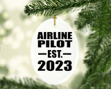 Airline Pilot Established EST. 2023 - Oval Ornament