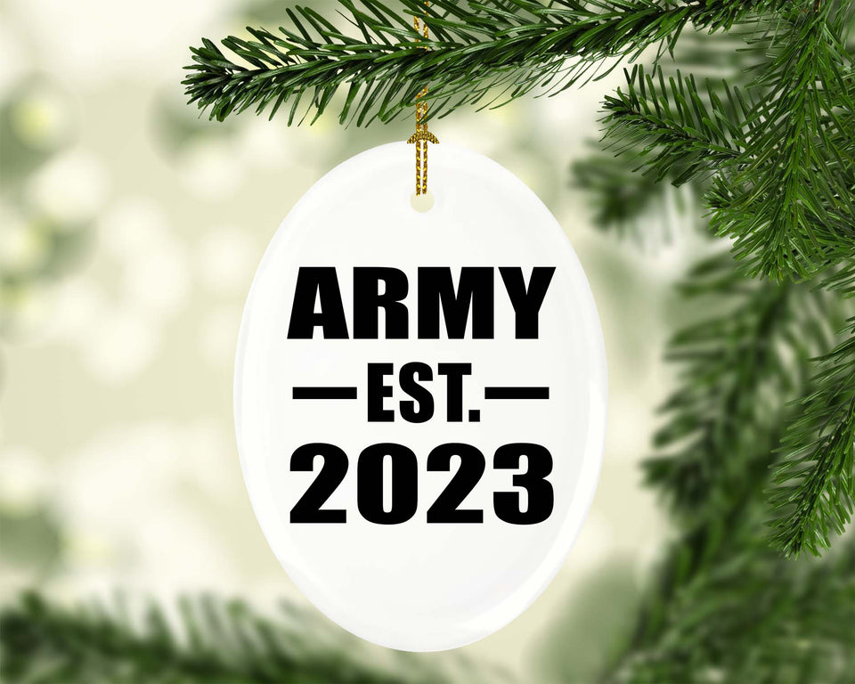 Army Established EST. 2023 - Oval Ornament