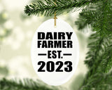 Dairy Farmer Established EST. 2023 - Oval Ornament