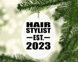 Hair Stylist Established EST. 2023 - Oval Ornament