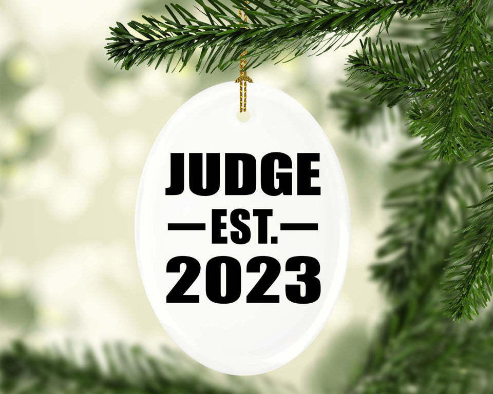 Judge Established EST. 2023 - Oval Ornament