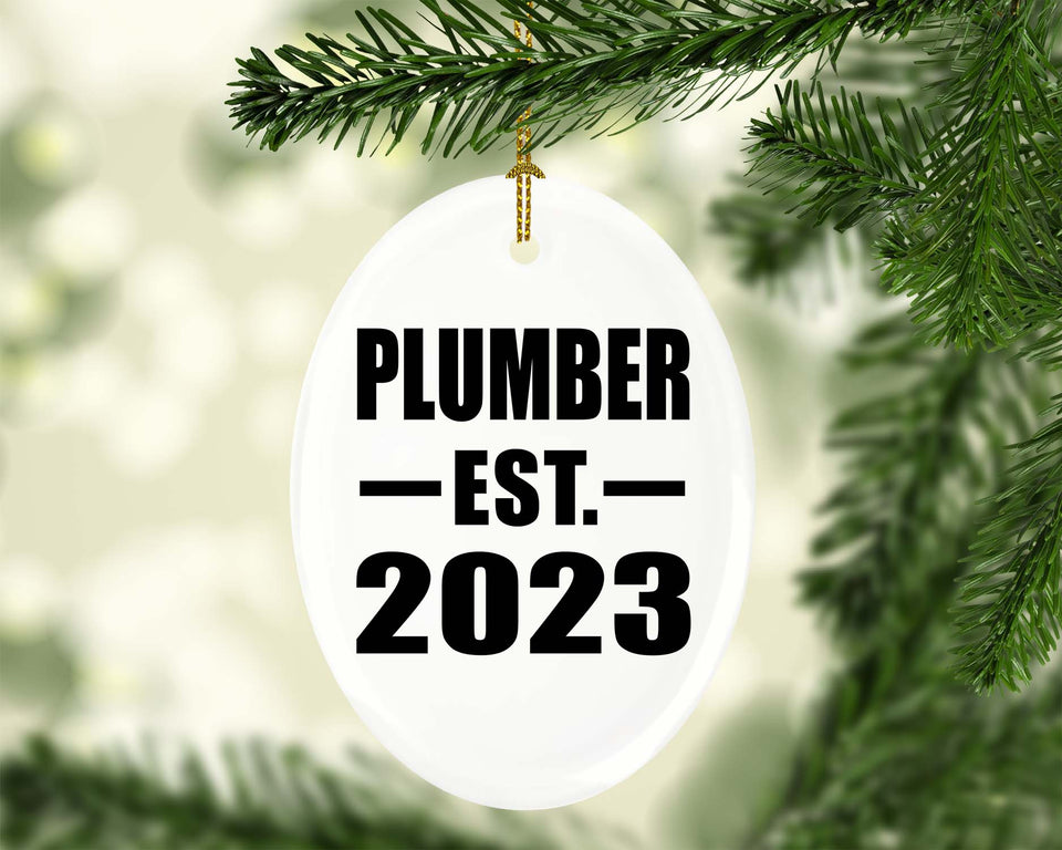 Plumber Established EST. 2023 - Oval Ornament