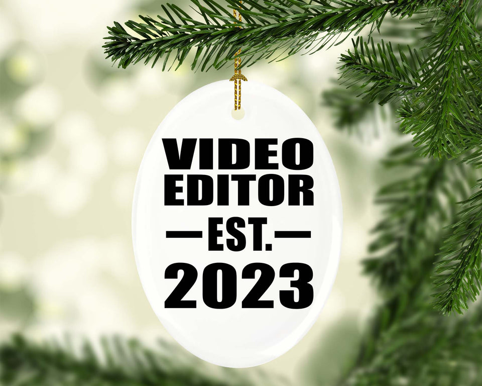 Video Editor Established EST. 2023 - Oval Ornament