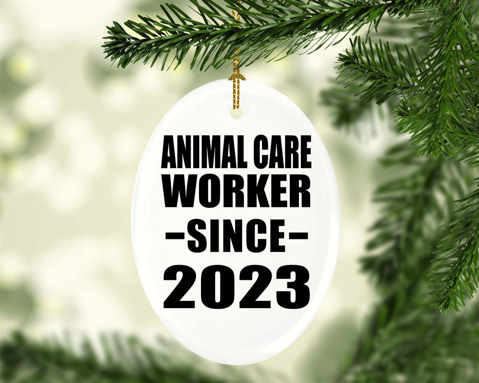 Animal Care Worker Since 2023 - Oval Ornament