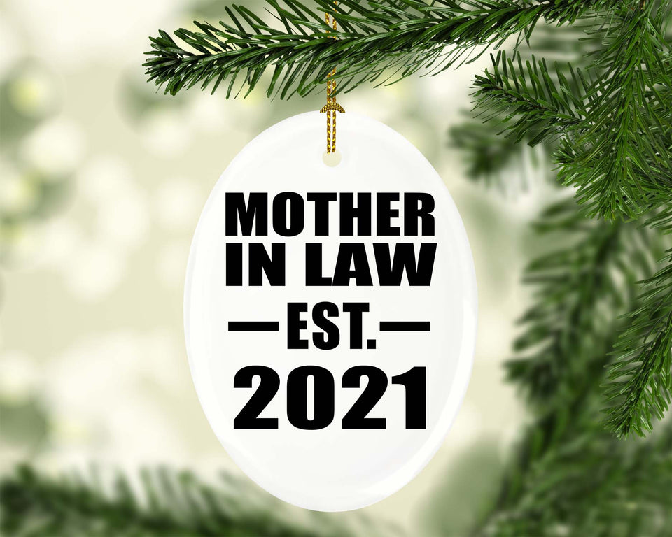 Mother In Law Established EST. 2021 - Oval Ornament