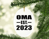 Oma Established EST. 2023 - Oval Ornament
