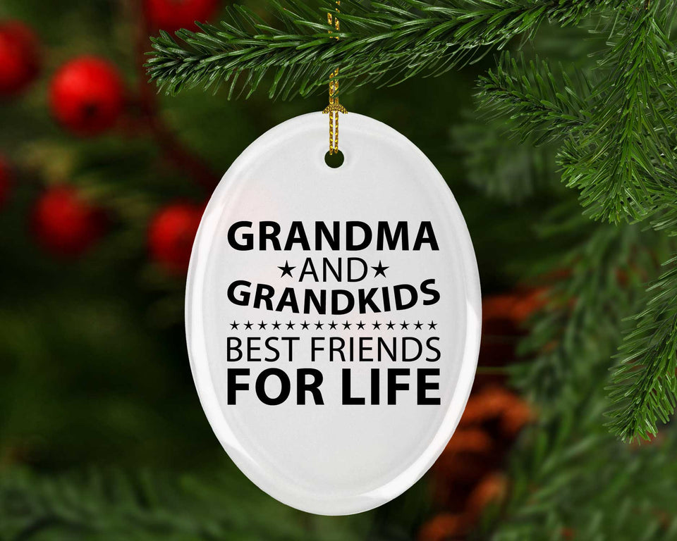 Grandma and Grandkids, Best Friends For Life - Oval Ornament