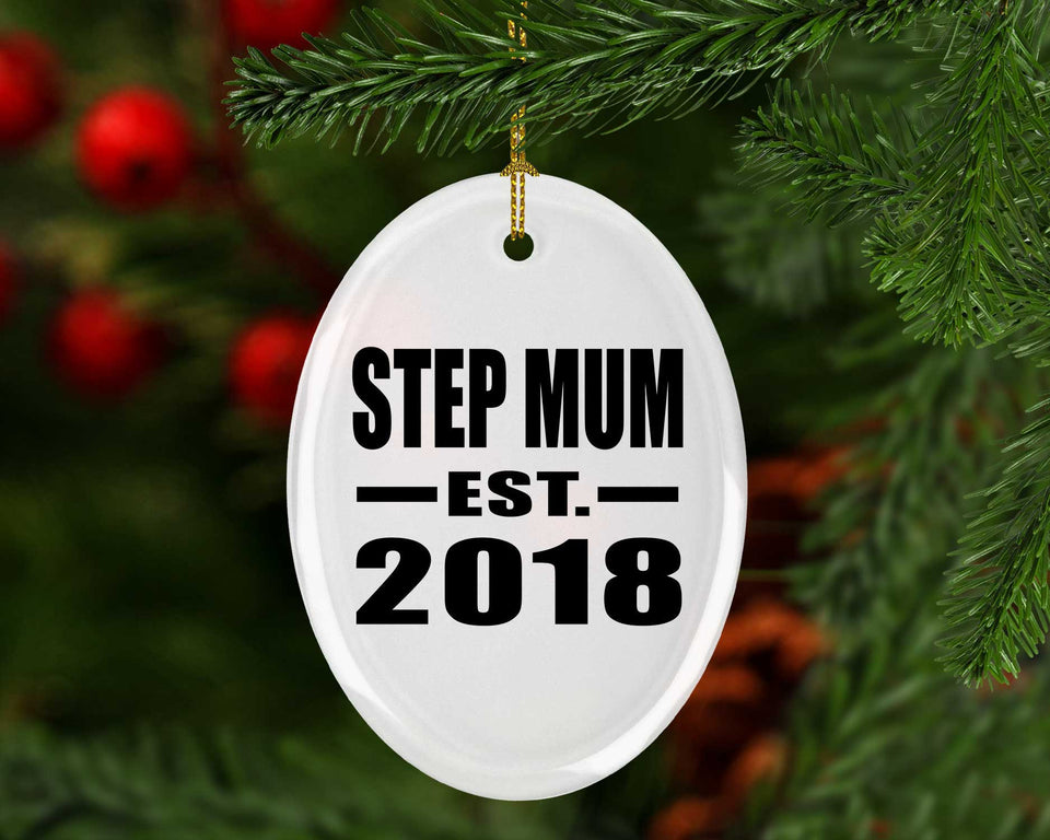 Step Mum Established EST. 2018 - Oval Ornament