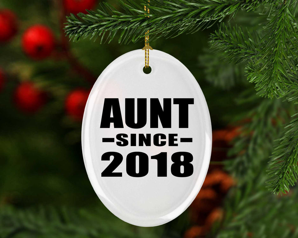 Aunt Since 2018 - Oval Ornament