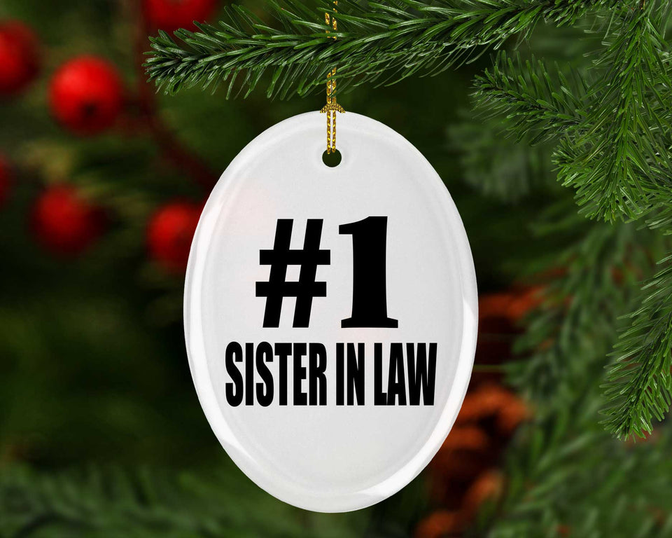 Number One #1 Sister In Law - Oval Ornament