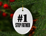 Number One #1 Step Father - Oval Ornament
