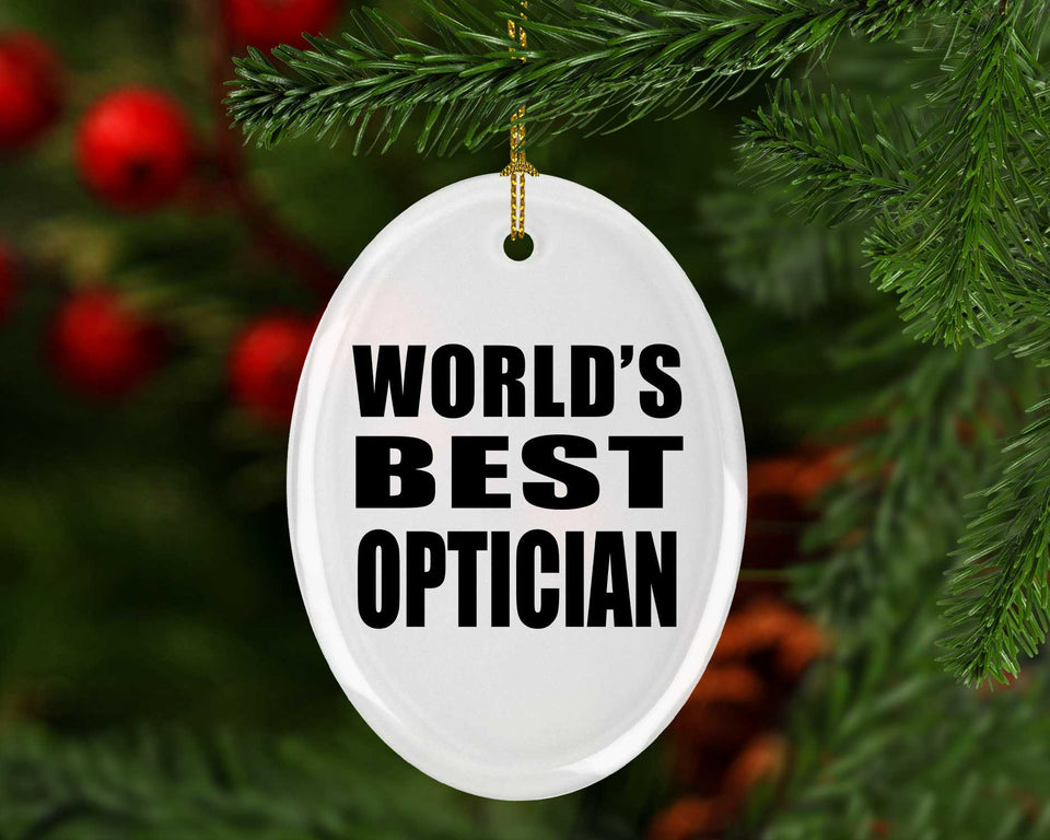 World's Best Optician - Oval Ornament