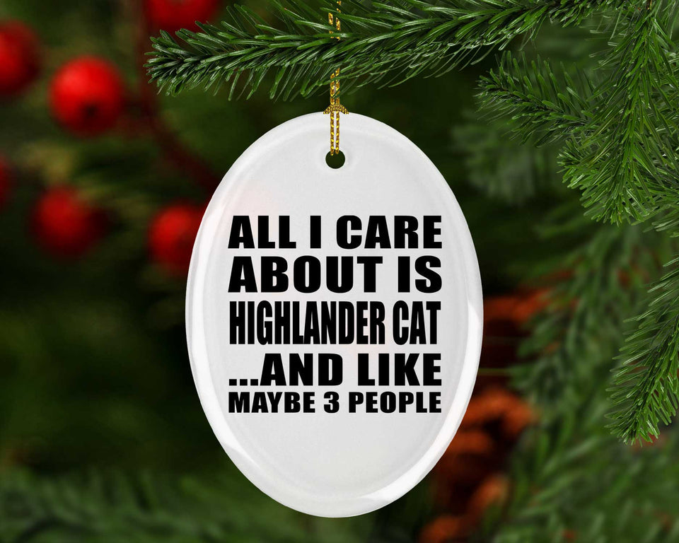 All I Care About Is Highlander Cat - Oval Ornament