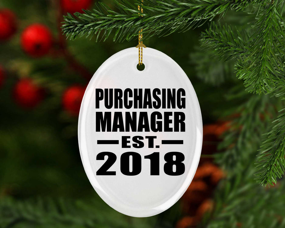 Purchasing Manager Established EST. 2018 - Oval Ornament