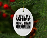 I Love My Wife More Than Euphonium - Oval Ornament