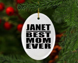Janet Best Mom Ever - Oval Ornament