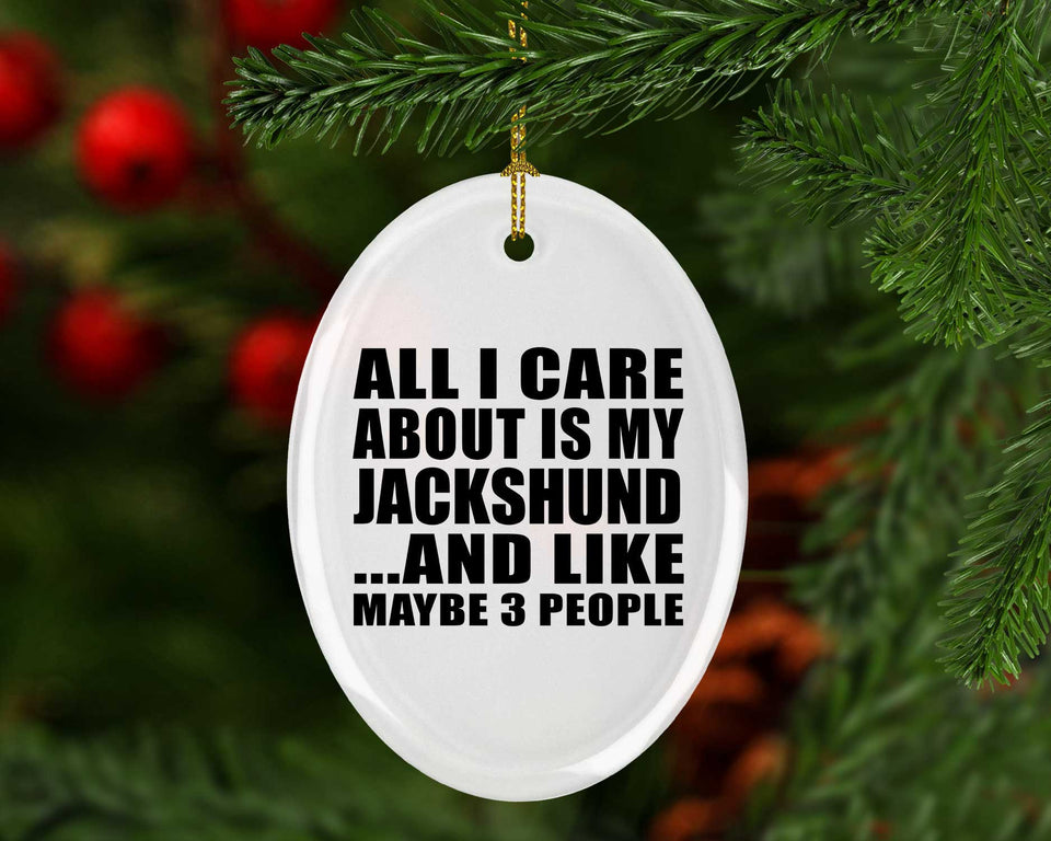 All I Care About Is My Jackshund - Oval Ornament