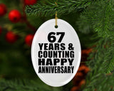Happy 67th Anniversary 67 Years & Counting - Oval Ornament