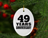 49th Anniversary 49 Years - Oval Ornament