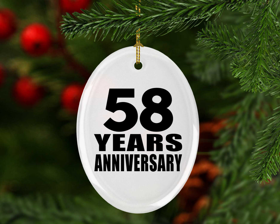 58th Anniversary 58 Years - Oval Ornament