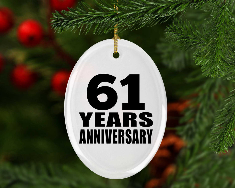 61st Anniversary 61 Years - Oval Ornament