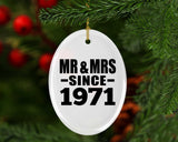 53rd Anniversary Mr & Mrs Since 1971 - Oval Ornament
