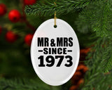 51st Anniversary Mr & Mrs Since 1973 - Oval Ornament