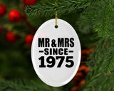 49th Anniversary Mr & Mrs Since 1975 - Oval Ornament