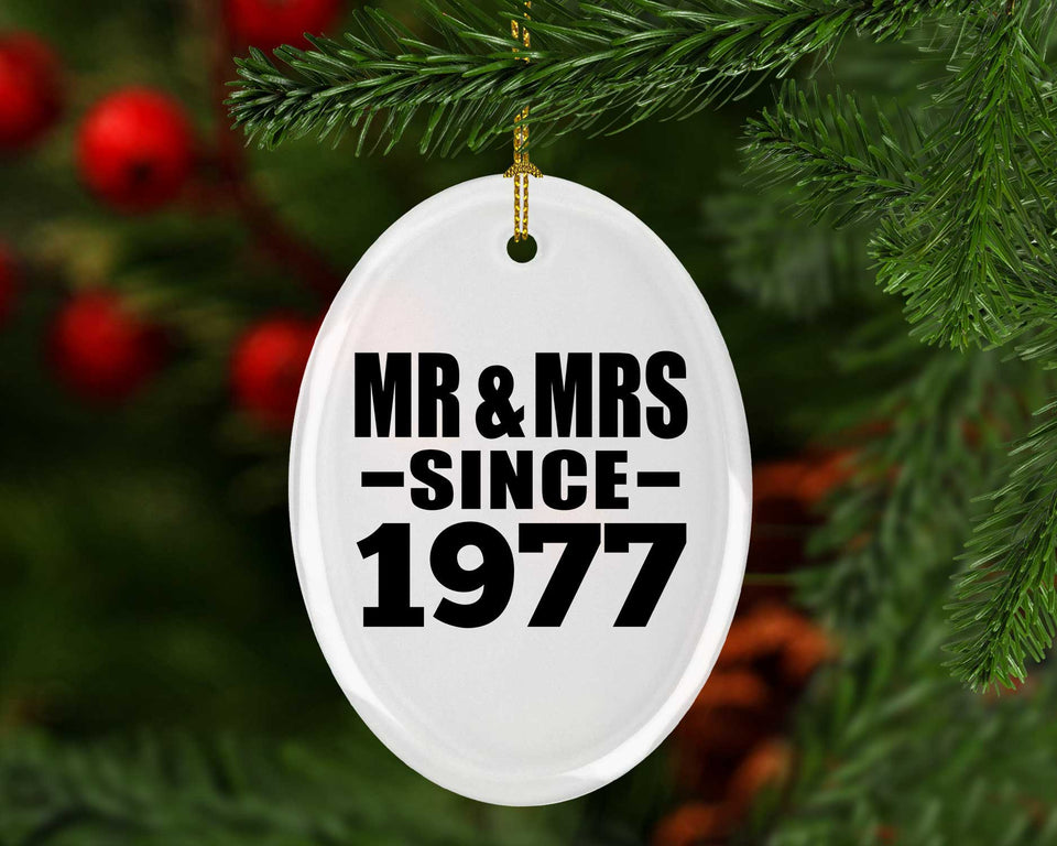 47th Anniversary Mr & Mrs Since 1977 - Oval Ornament