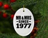 47th Anniversary Mr & Mrs Since 1977 - Oval Ornament