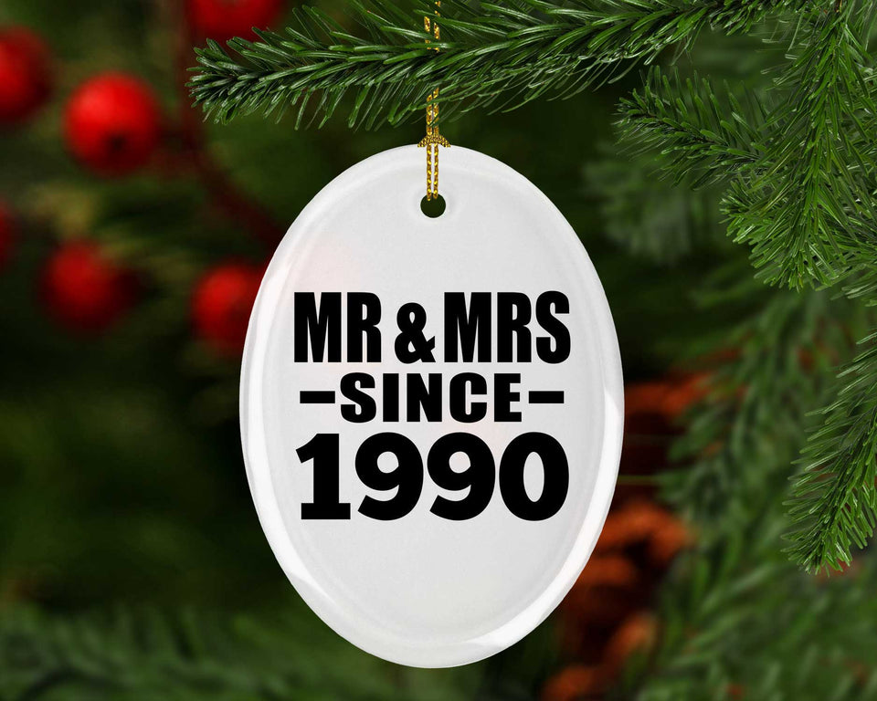34th Anniversary Mr & Mrs Since 1990 - Oval Ornament