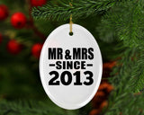 11th Anniversary Mr & Mrs Since 2013 - Oval Ornament