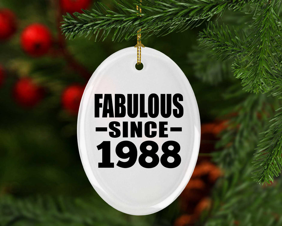 36th Birthday Fabulous Since 1988 - Oval Ornament