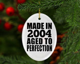 20th Birthday Made In 2004 Aged to Perfection - Oval Ornament