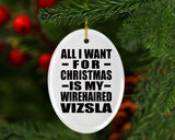 All I Want For Christmas Is My Wirehaired Vizsla - Oval Ornament