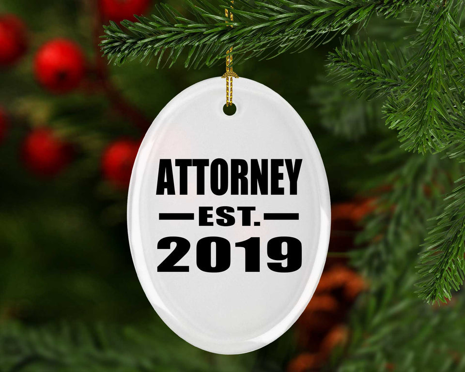Attorney Established EST. 2019 - Oval Ornament
