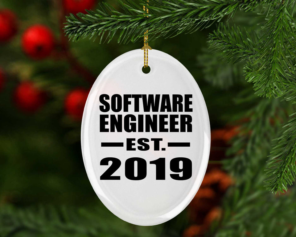 Software Engineer Established EST. 2019 - Oval Ornament
