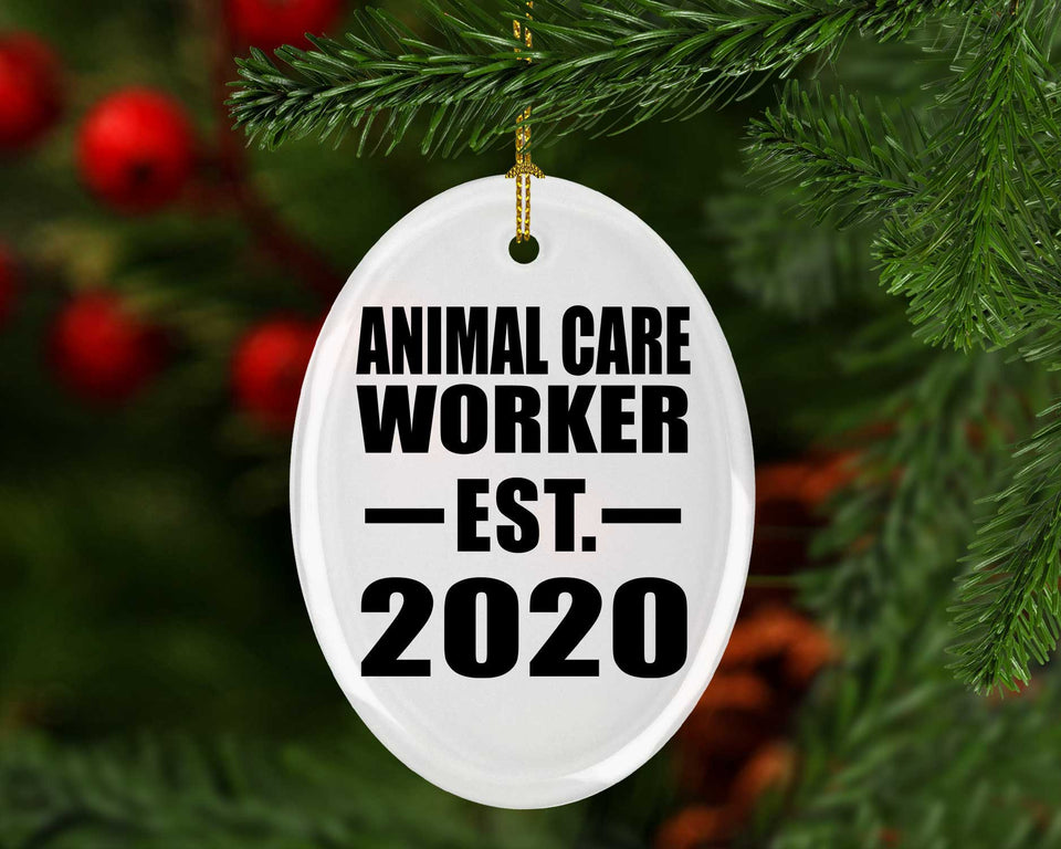 Animal Care Worker Established EST. 2020 - Oval Ornament